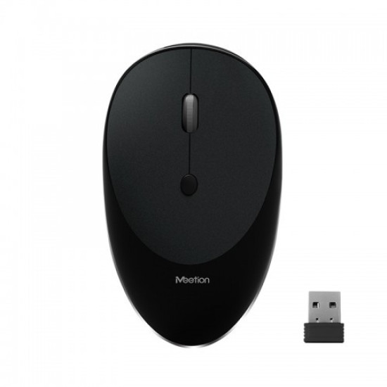 Meetion MT-R600 Slim Rechargeable Silent Wireless Mouse (Black & Gray)